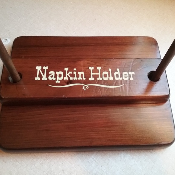 Other - Vintage Wooden Napkin Holder(Dark Wood)